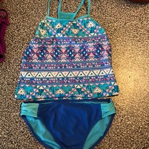 Two Piece Blue Tankini